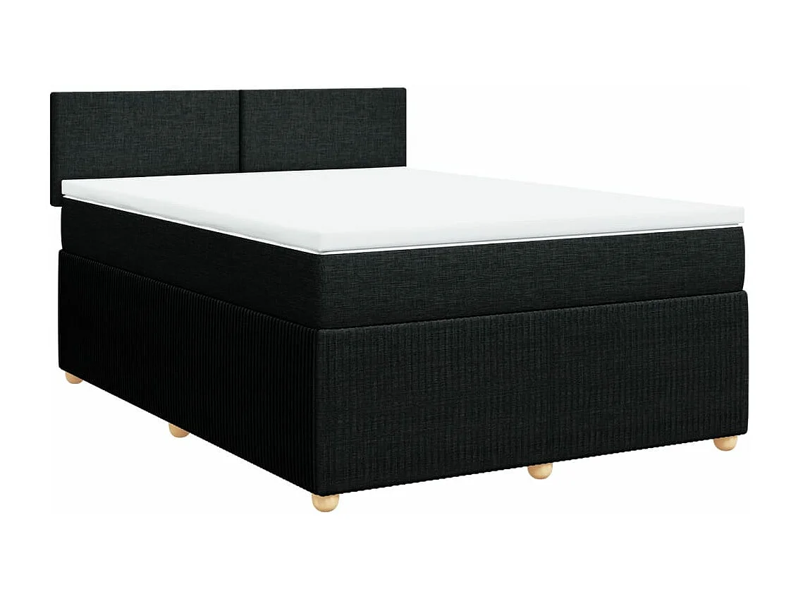 Boxspring met matras stof zwart 140x190 cm