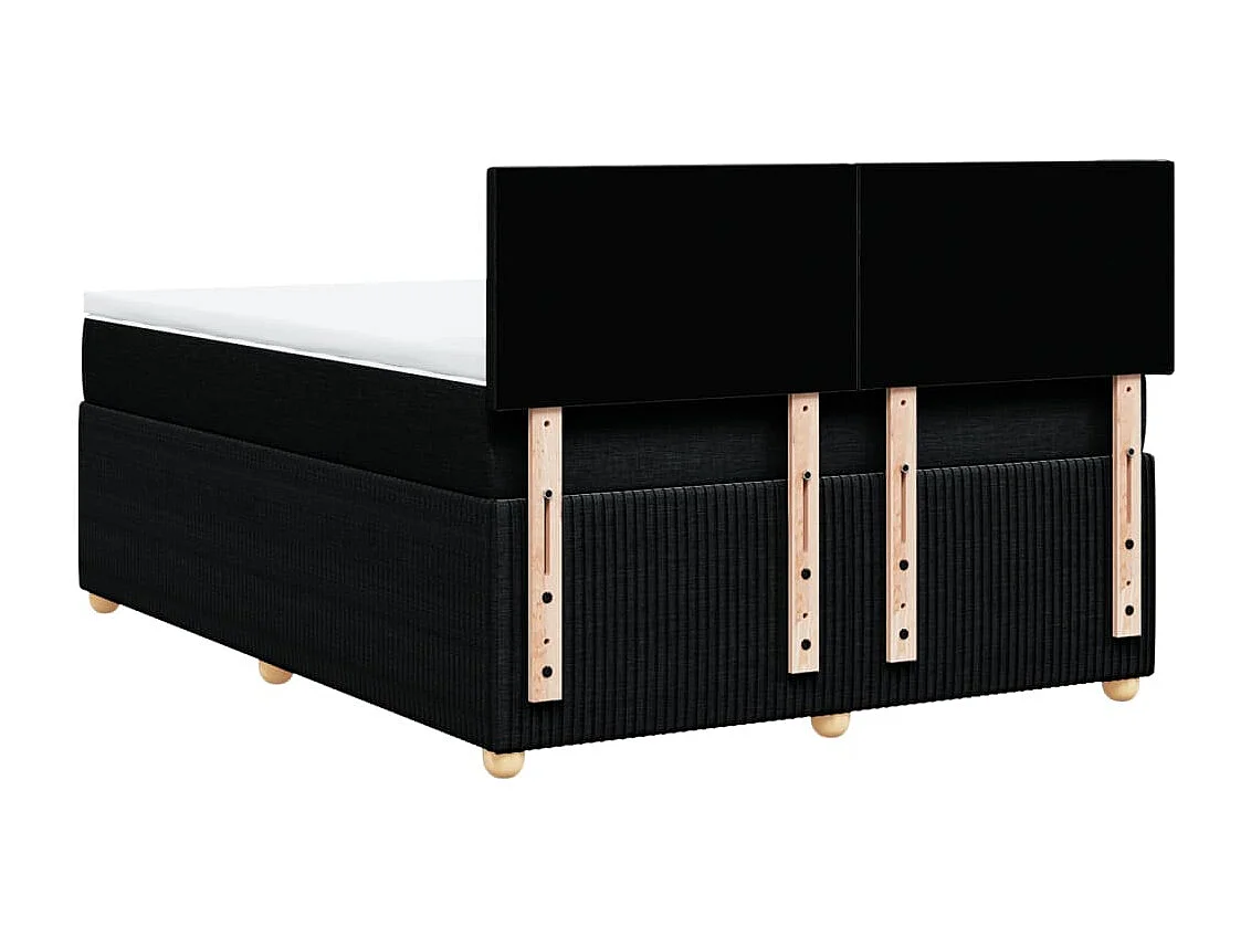 Sommier à lattes de lit avec matelas Noir 140x190 cm Tissu