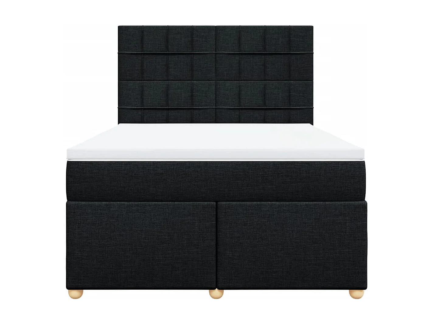 Cama com molas/colchão 140x190 cm tecido preto