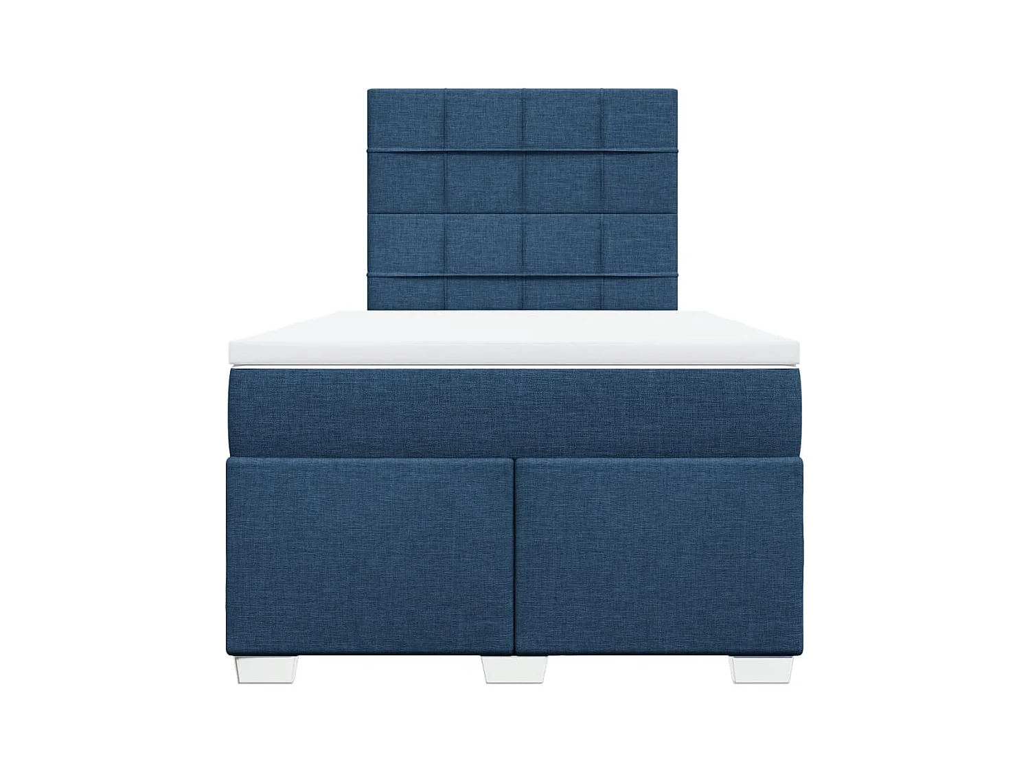 Cama boxspring com colchão 120x190 cm tecido azul