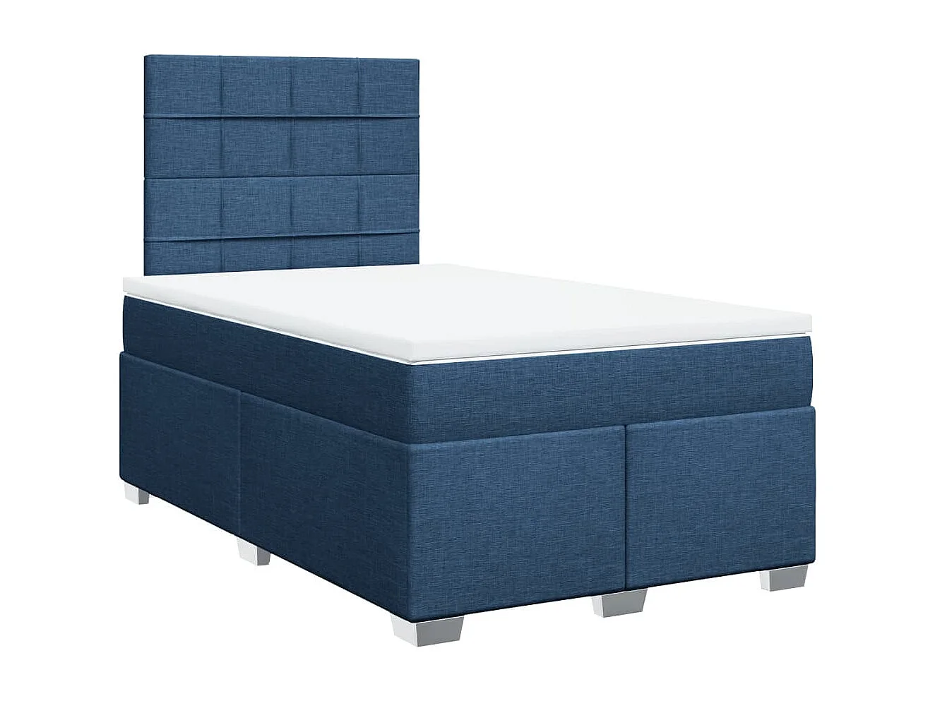 Sommier à lattes de lit avec matelas bleu 120x190 cm tissu