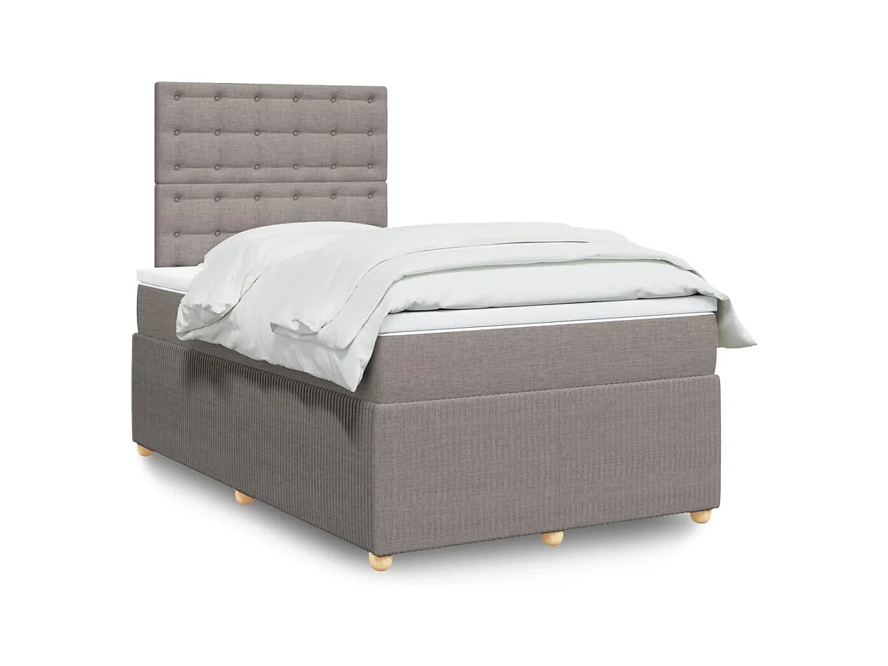 Sommier à lattes de lit avec matelas taupe 120x190 cm tissu