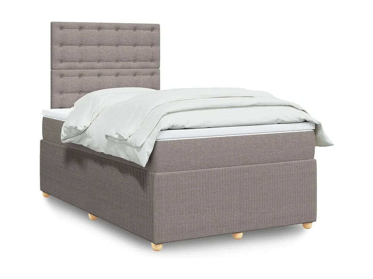 Sommier à lattes de lit avec matelas taupe 120x190 cm tissu