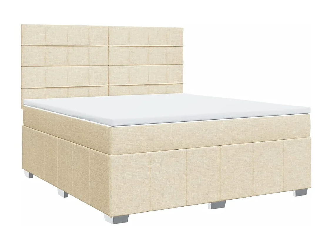 Sommier à lattes de lit avec matelas Crème 180x200 cm Tissu