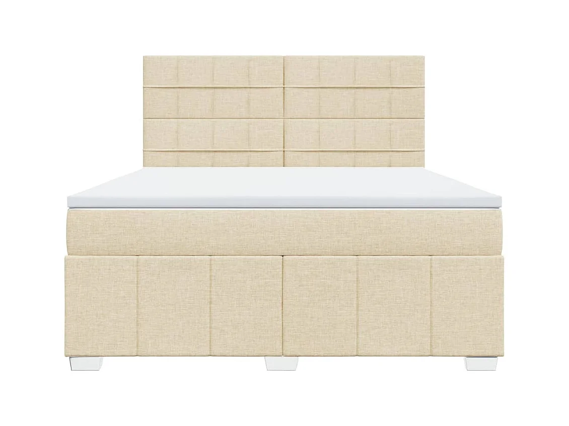 Cama com molas/colchão 180x200 cm tecido cor creme