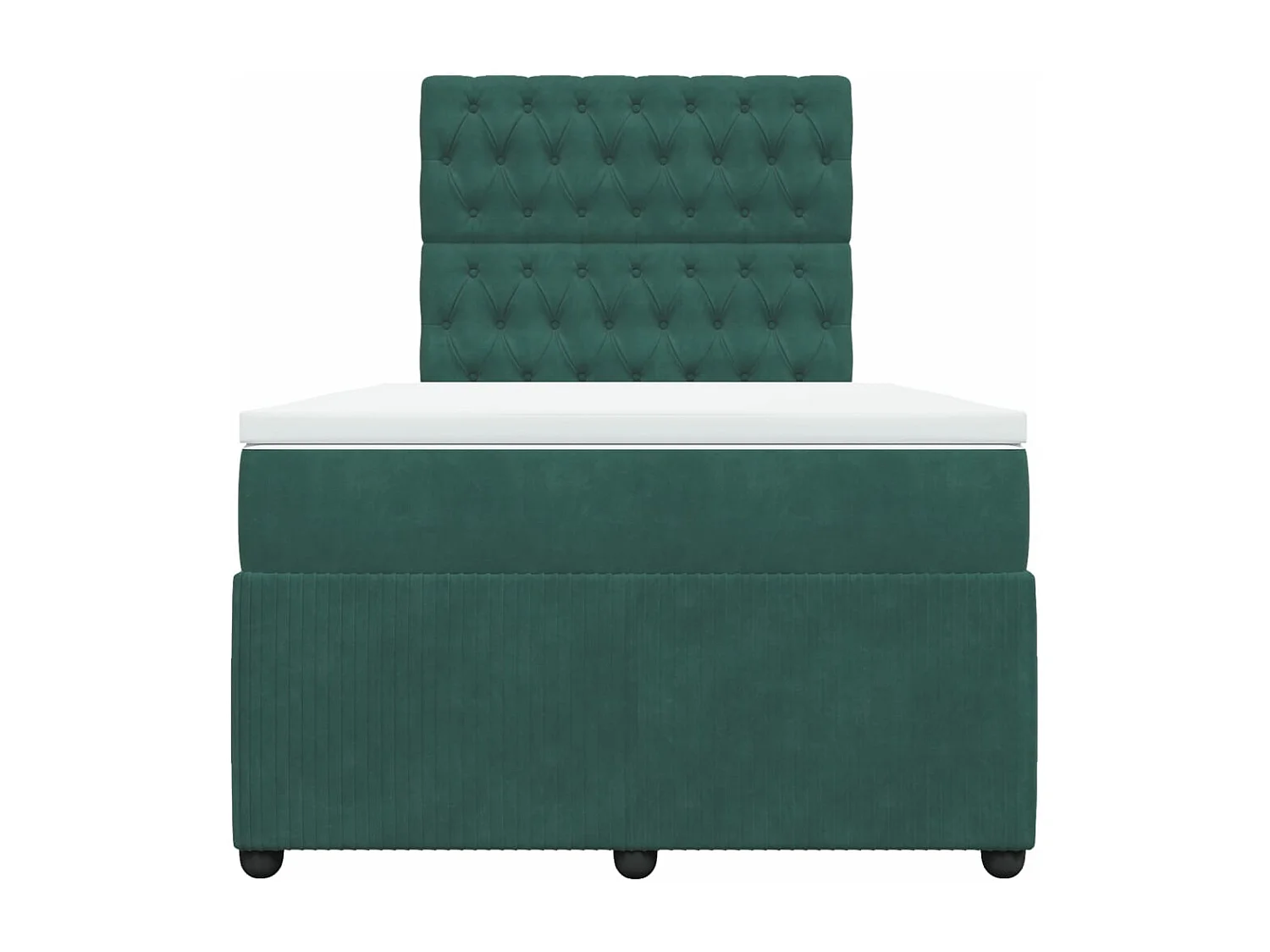 Sommier à lattes de lit et matelas Vert foncé 120x200cm Velours