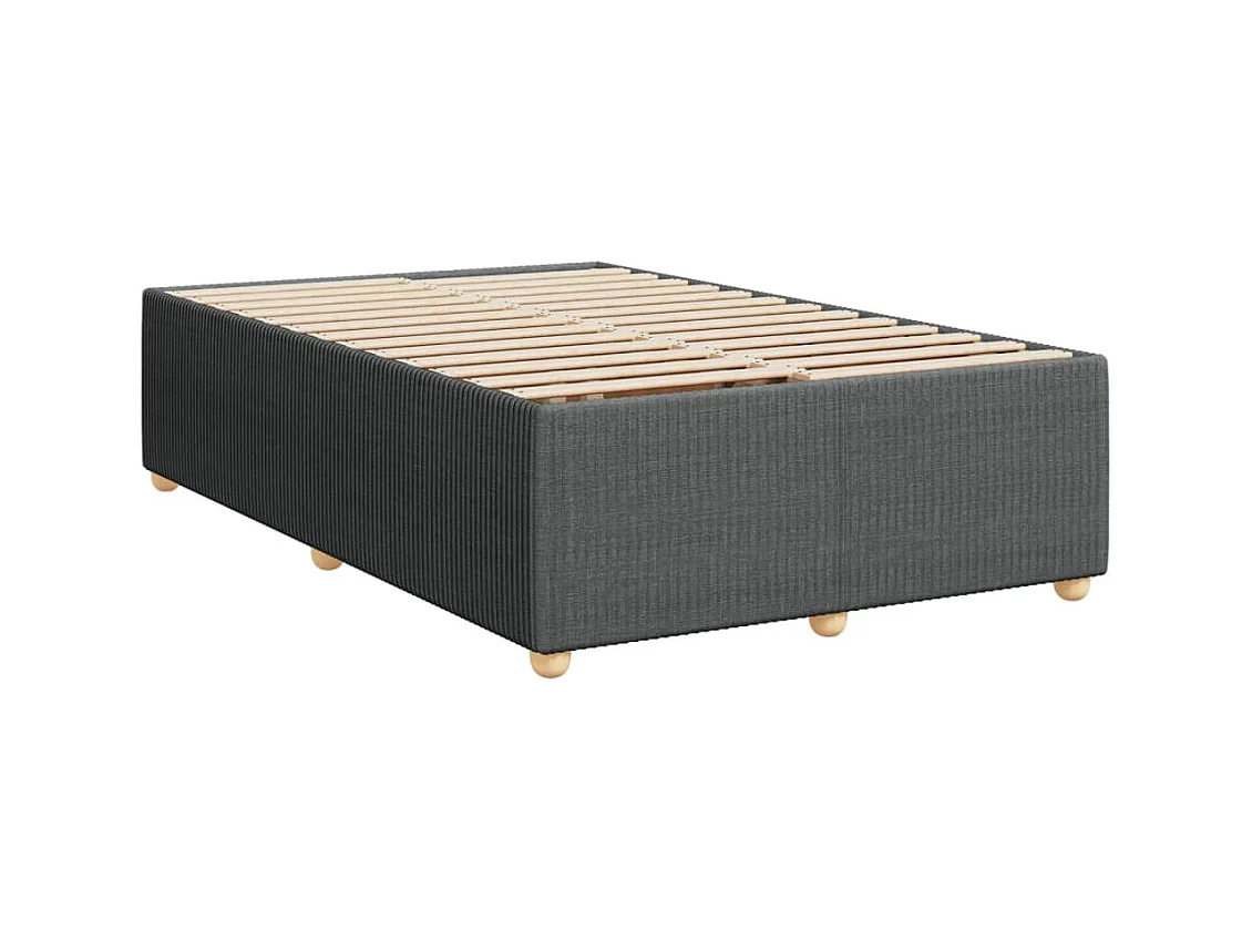 Sommier à lattes de lit avec matelas gris foncé 120x190cm tissu