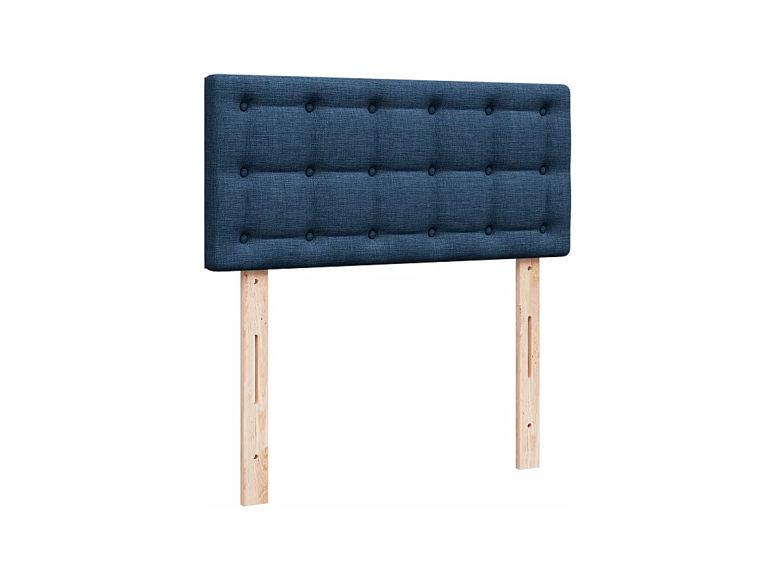 Cama com molas/colchão 80x200 cm tecido azul