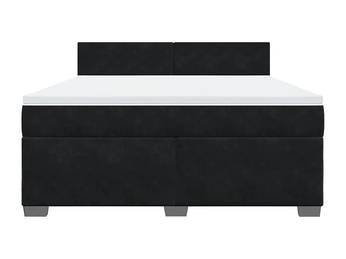 Sommier à lattes de lit avec matelas Noir 180x200 cm Velours