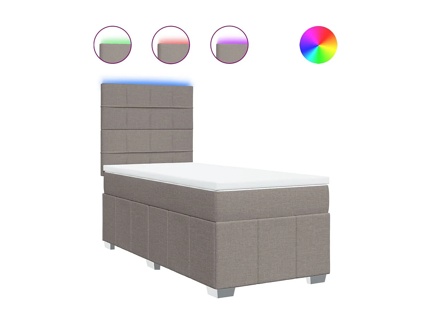 Sommier à lattes de lit avec matelas Taupe 80x200 cm Tissu