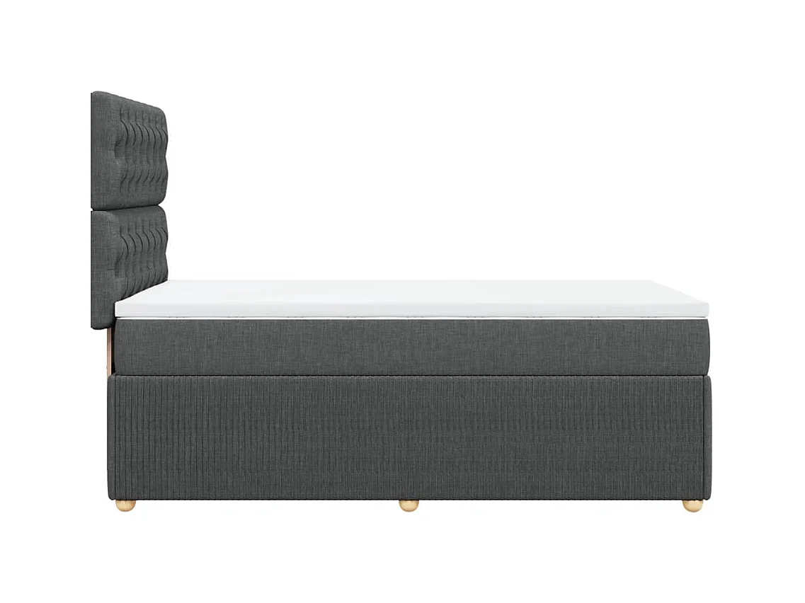 Cama com molas/colchão 90x200 cm tecido cinzento-escuro