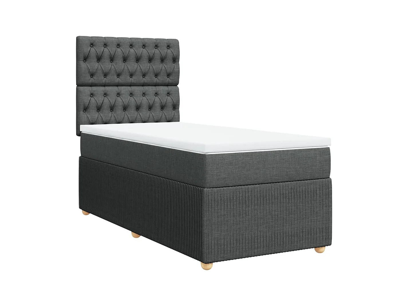 Cama com molas/colchão 90x200 cm tecido cinzento-escuro