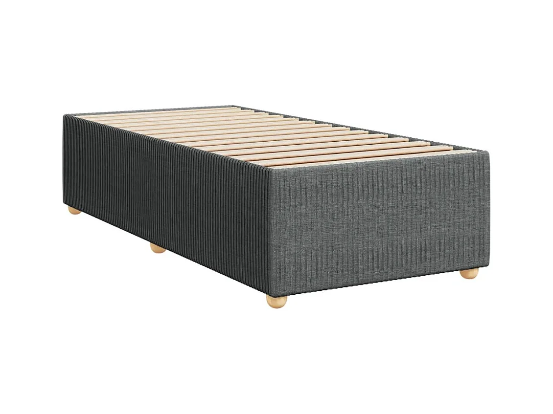 Cama com molas/colchão 90x200 cm tecido cinzento-escuro
