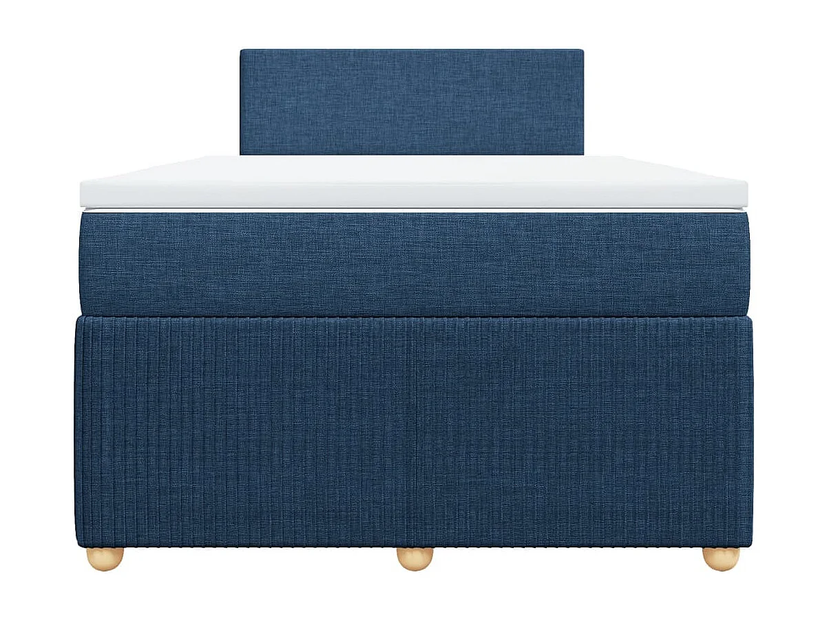 Sommier à lattes de lit avec matelas bleu 120x190 cm tissu