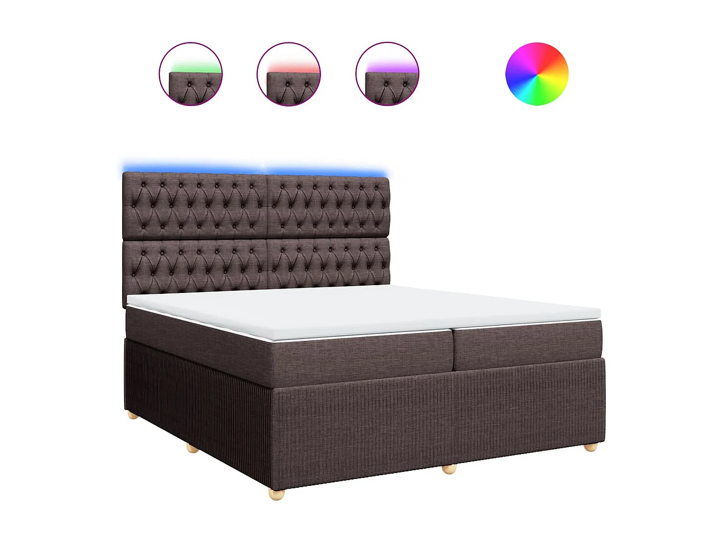 Sommier à lattes de lit avec matelas Marron foncé 200x200 cm