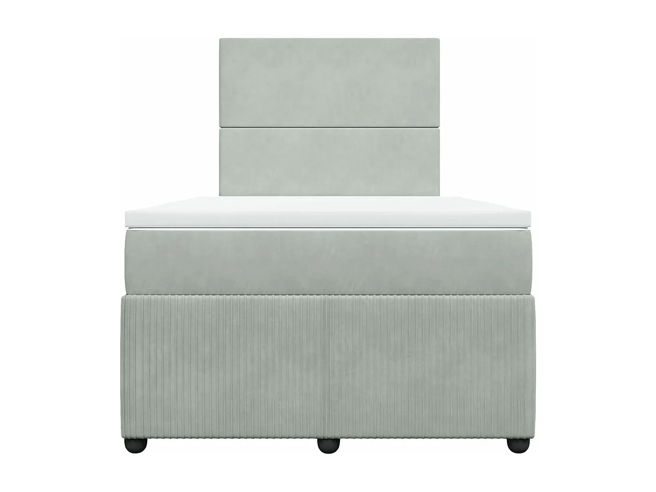 Cama boxspring com colchão 120x190 cm veludo cinzento-claro