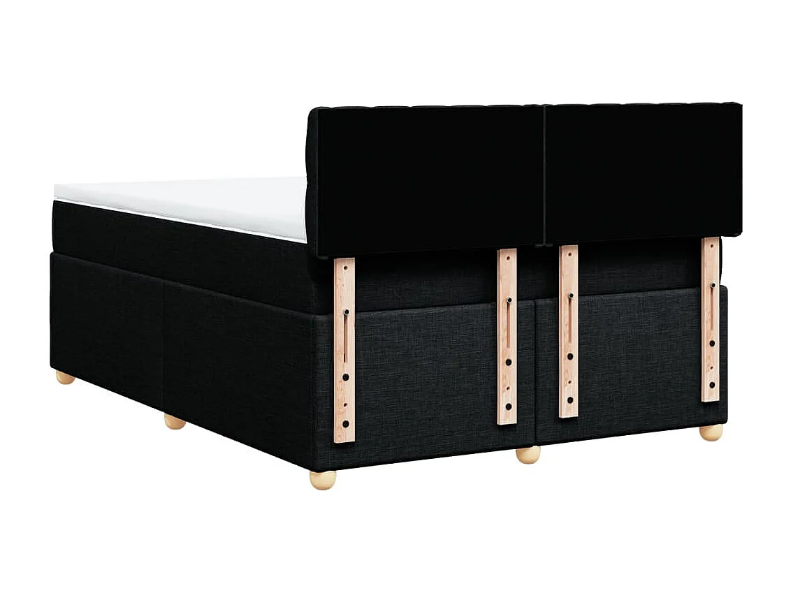 Cama box spring con colchón tela negro 140x190 cm