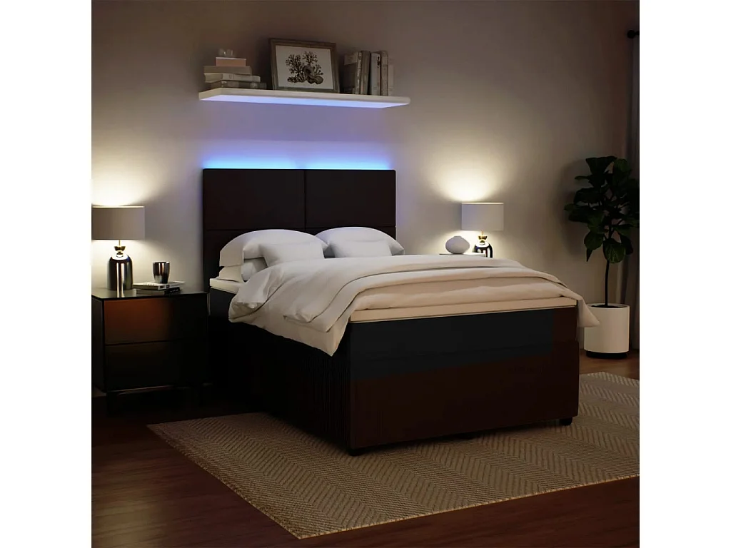 Sommier à lattes de lit avec matelas Noir 140x190 cm Velours