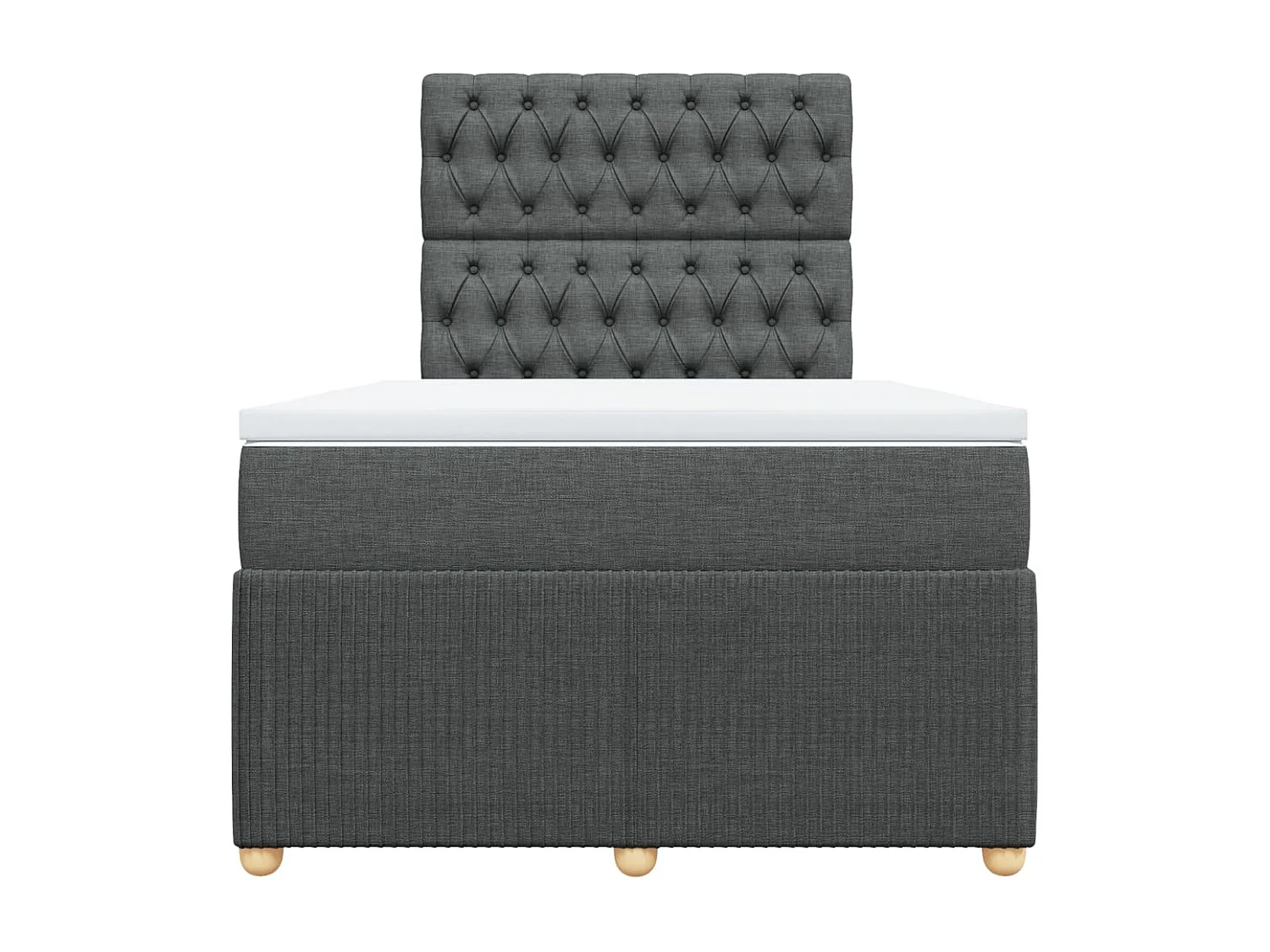 Cama box spring con colchón tela gris oscuro 120x200 cm