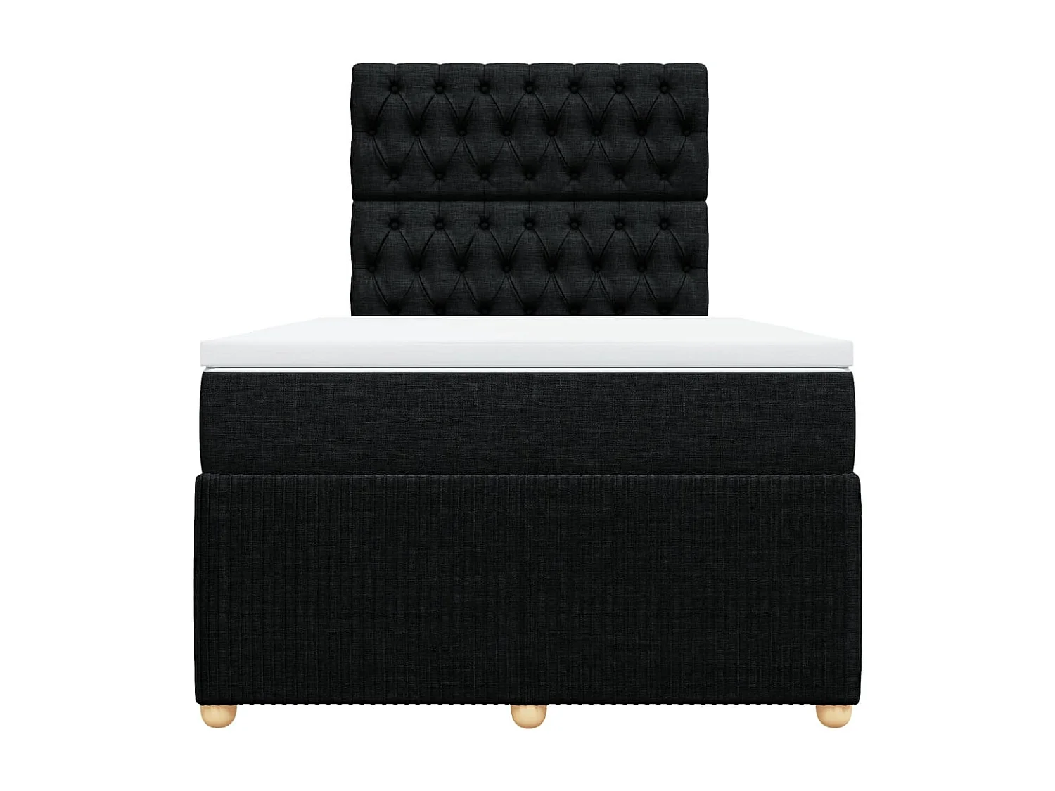 Boxspring met matras stof zwart 120x200 cm