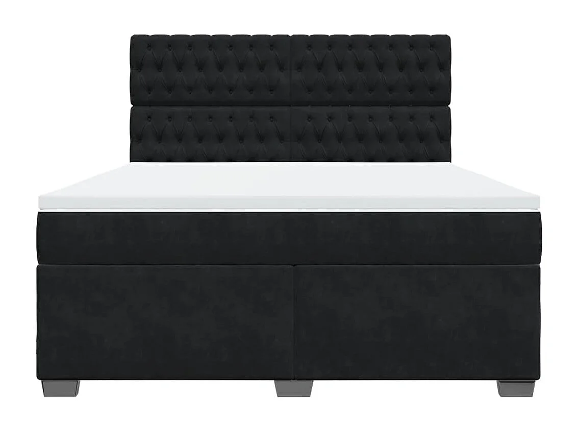 Sommier à lattes de lit avec matelas Noir 180x200 cm Velours