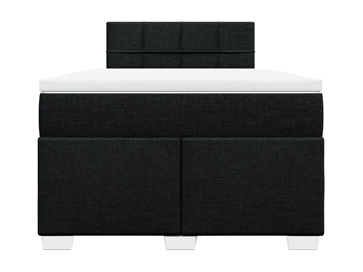 Sommier à lattes de lit avec matelas noir 120x190 cm tissu