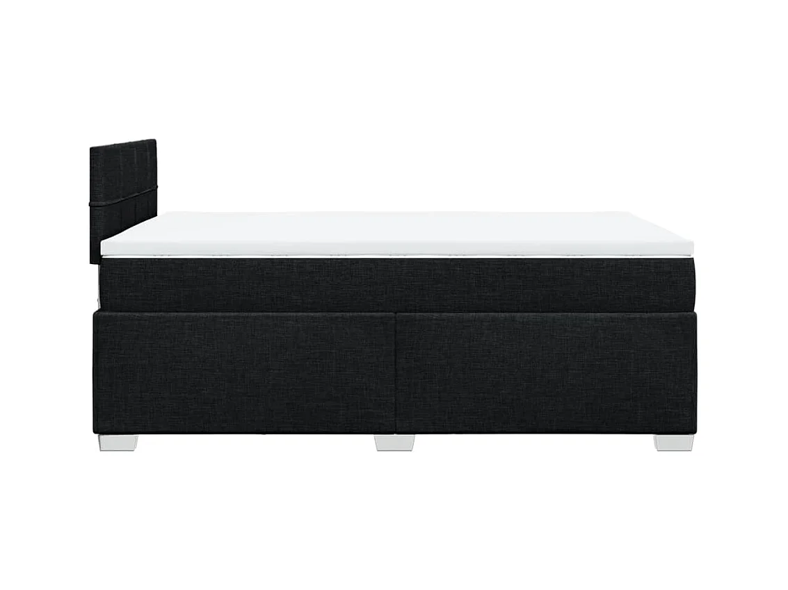 Sommier à lattes de lit avec matelas noir 120x190 cm tissu