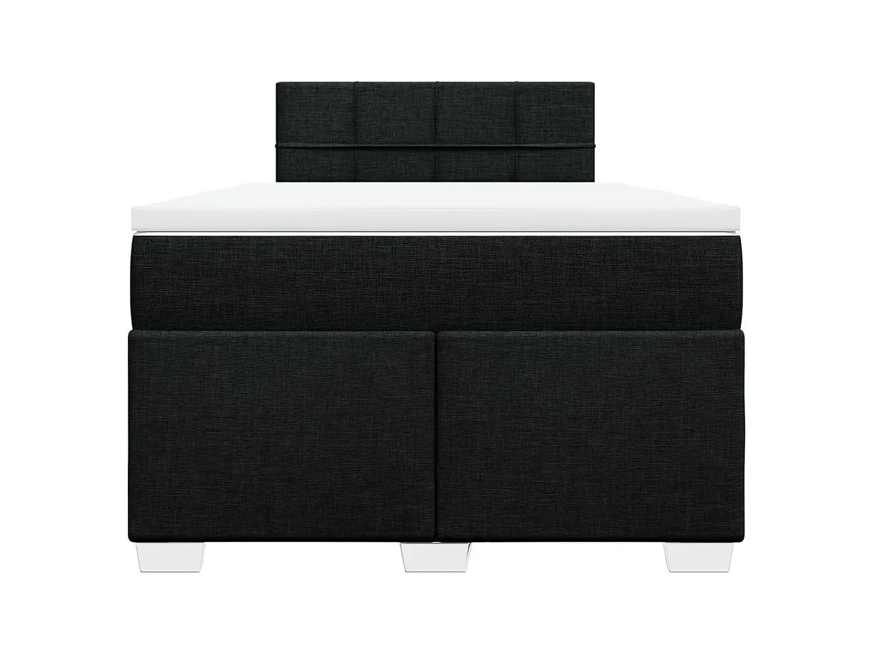 Sommier à lattes de lit avec matelas noir 120x190 cm tissu