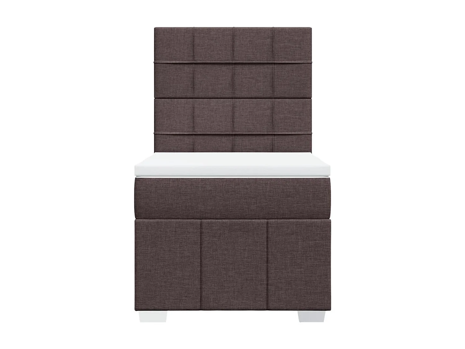 Cama com molas/colchão 90x190 cm tecido castanho-escuro