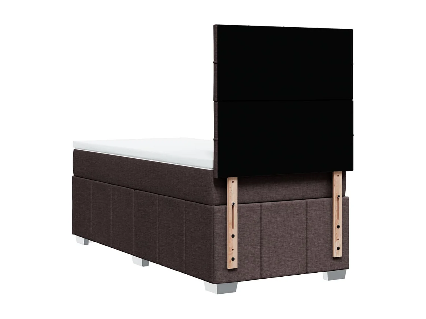 Cama com molas/colchão 90x190 cm tecido castanho-escuro