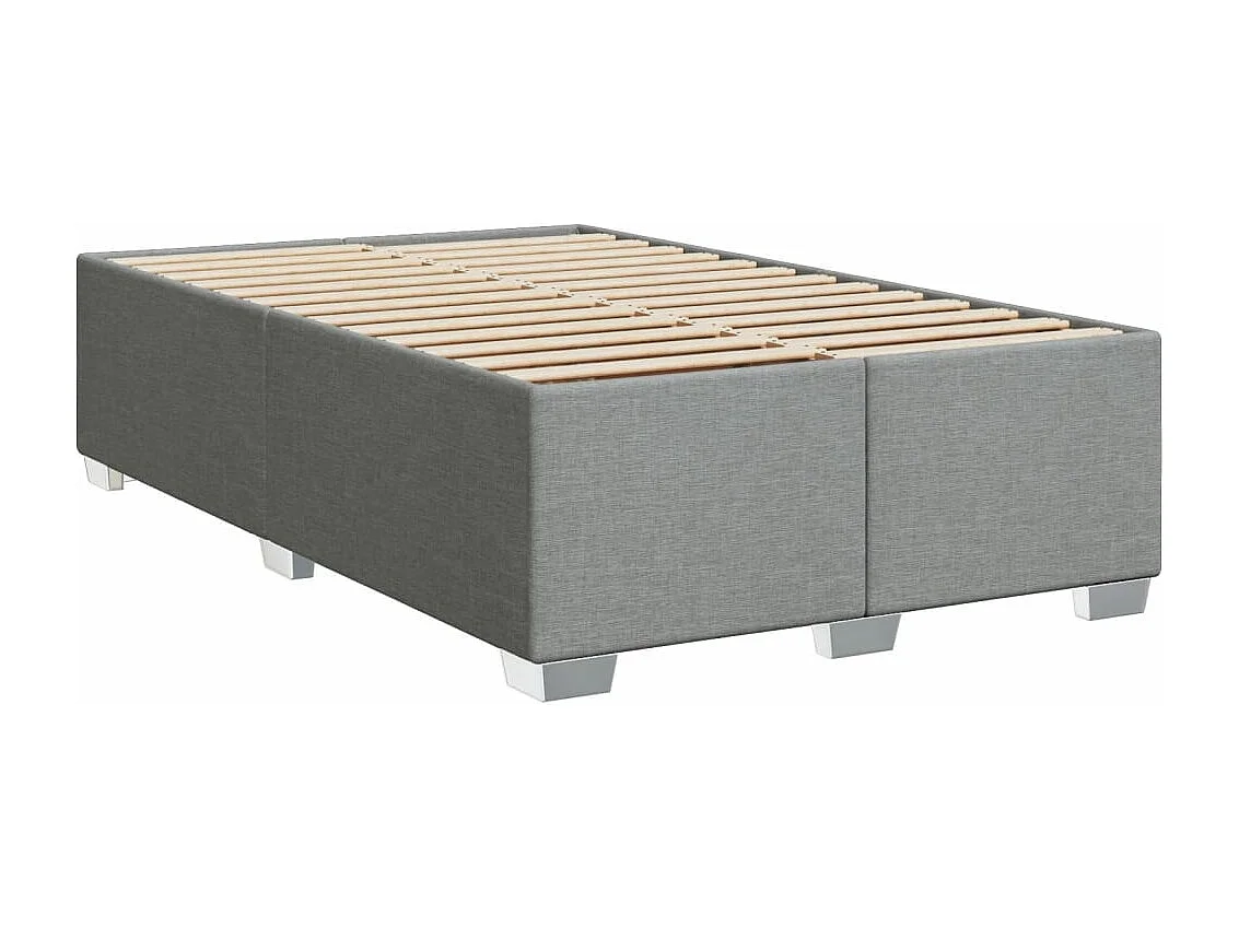 Cama boxspring com colchão 120x190 cm tecido cinzento-claro
