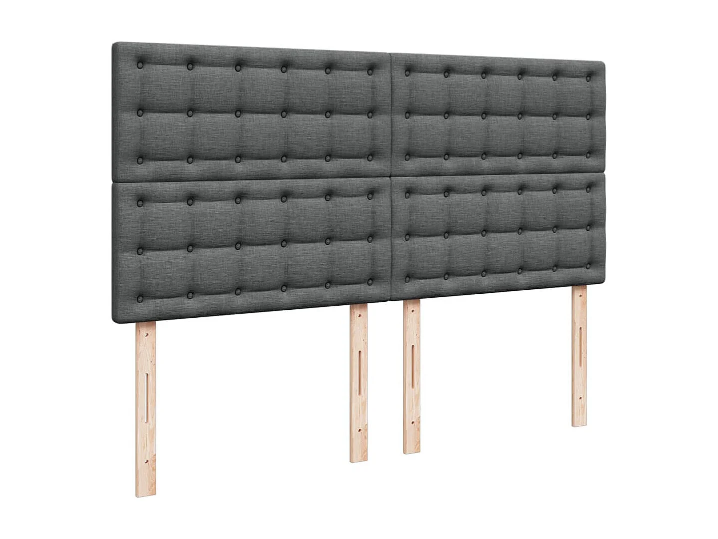 Cama box spring con colchón tela gris oscuro 200x200 cm
