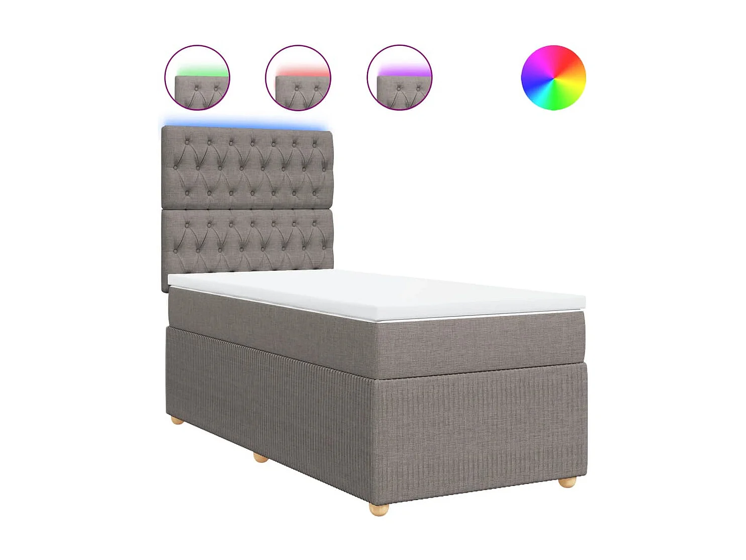 Sommier à lattes de lit avec matelas Taupe 100x200 cm Tissu