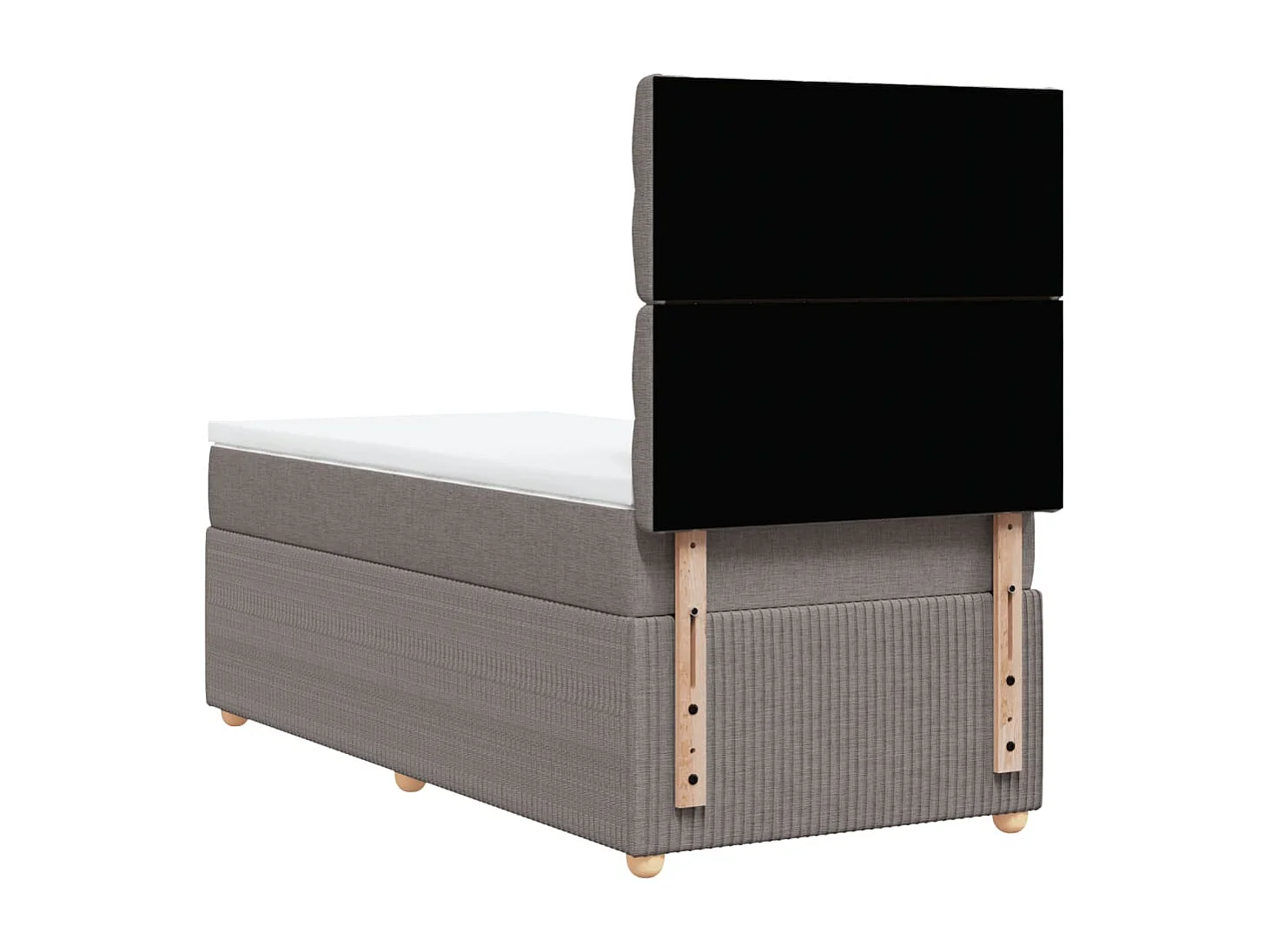 Sommier à lattes de lit avec matelas Taupe 100x200 cm Tissu