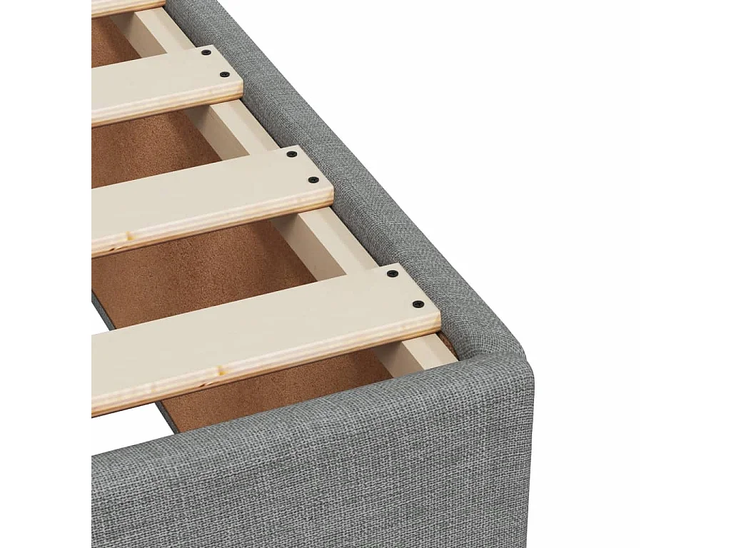 Sommier à lattes de lit avec matelas Gris clair 160x200cm Tissu