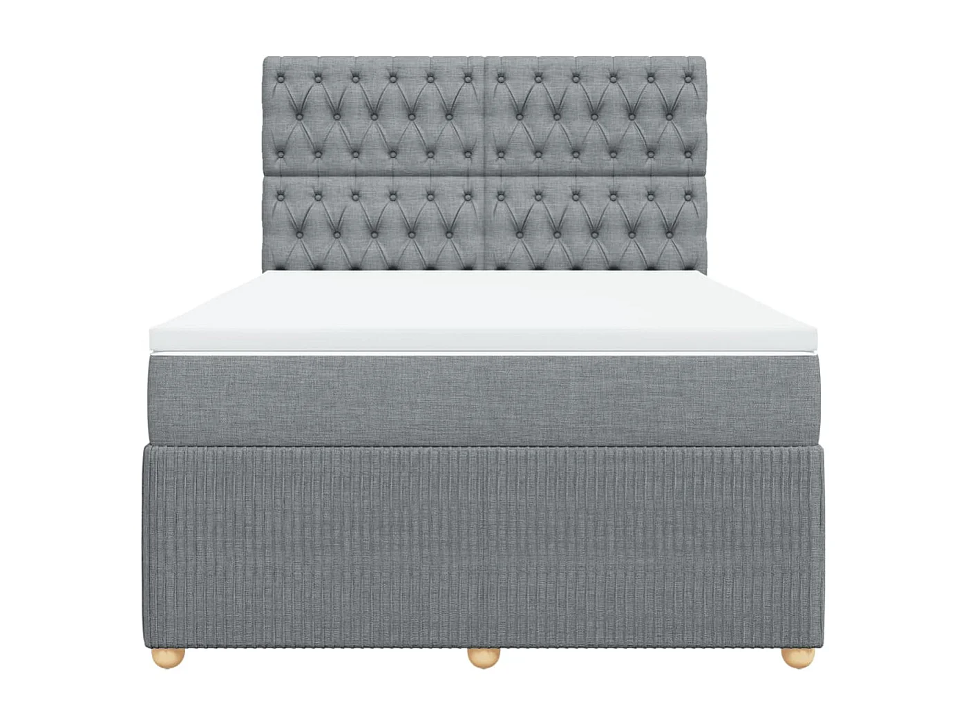 Sommier à lattes de lit avec matelas Gris clair 140x190cm Tissu