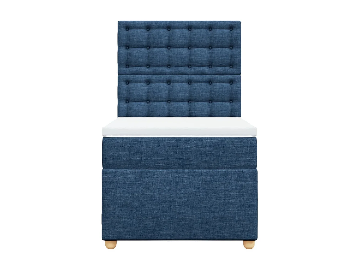 Sommier à lattes de lit avec matelas Bleu 90x200 cm Tissu