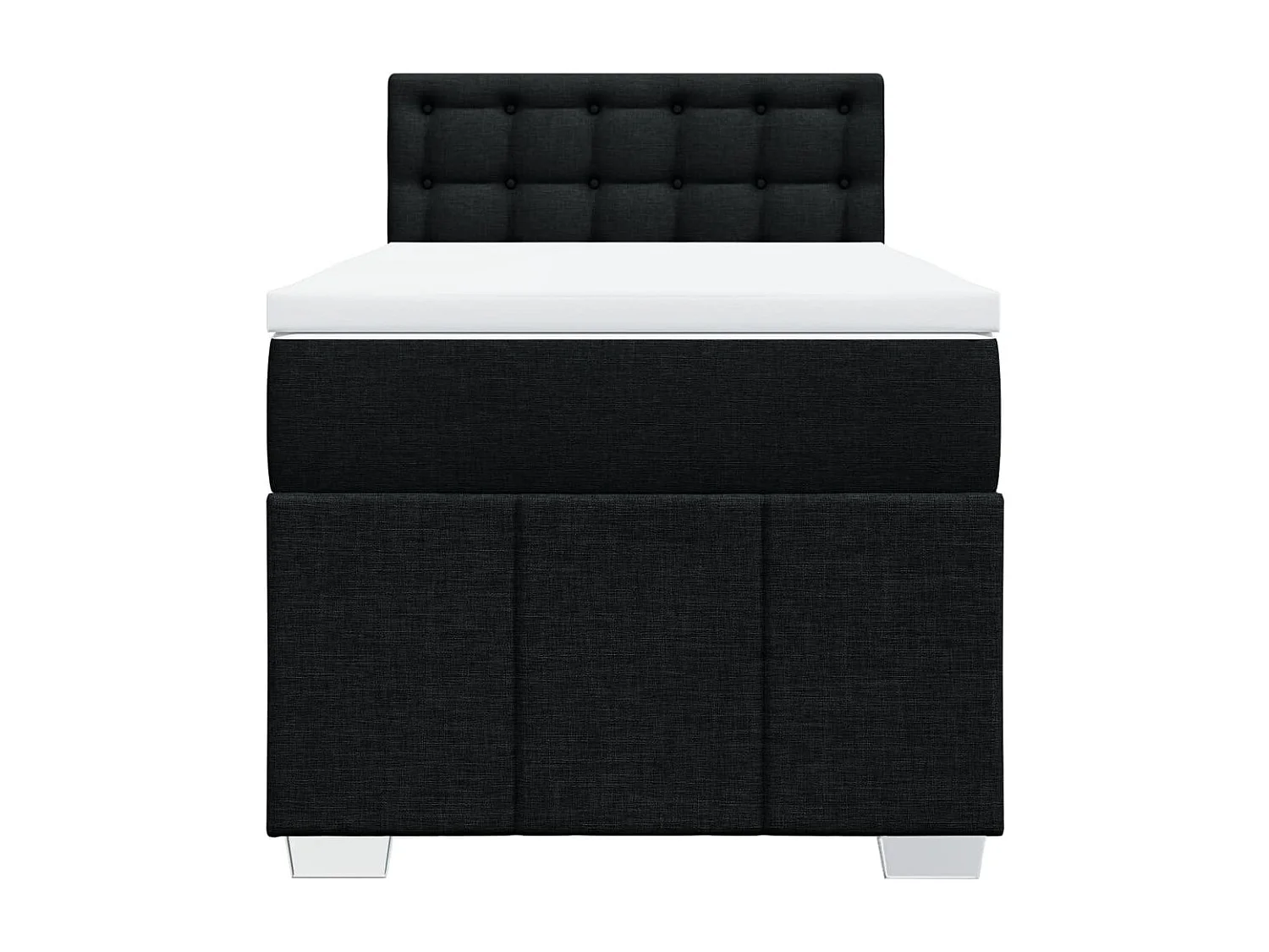 Boxspring met matras stof zwart 90x190 cm