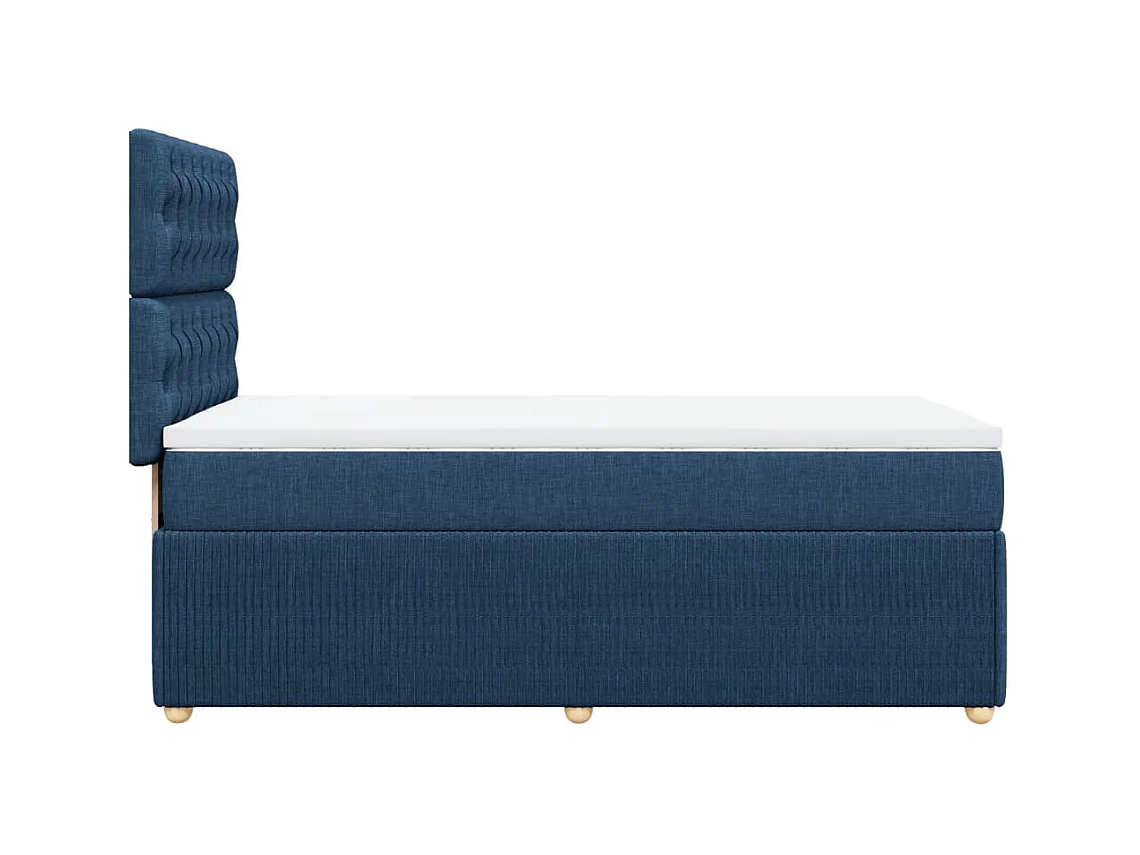Sommier à lattes de lit avec matelas Bleu 90x190 cm Tissu