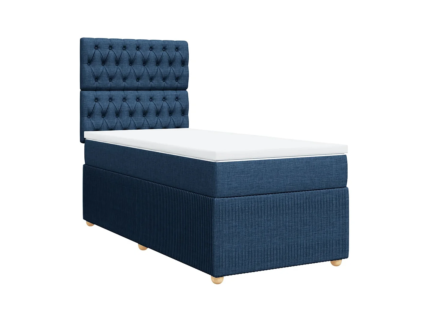 Sommier à lattes de lit avec matelas Bleu 90x190 cm Tissu