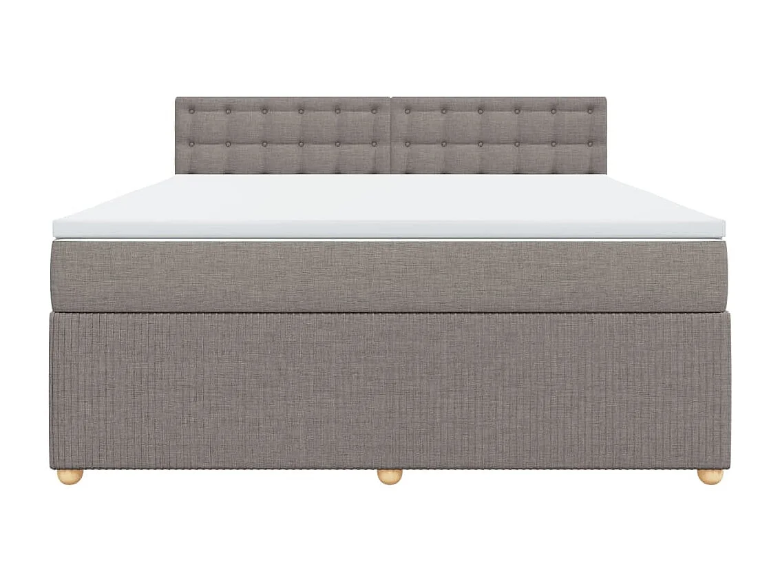 Sommier à lattes de lit avec matelas Taupe 180x200 cm Tissu