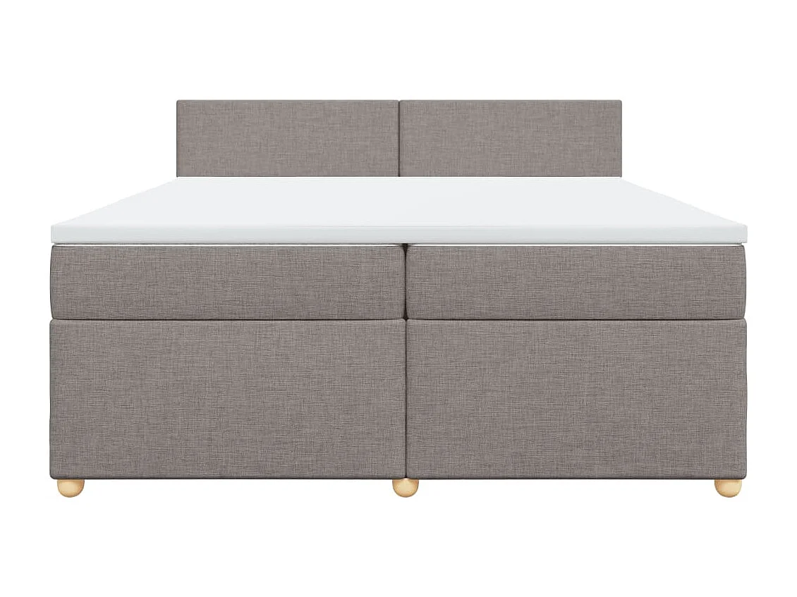 Sommier à lattes de lit avec matelas Taupe 200x200 cm Tissu