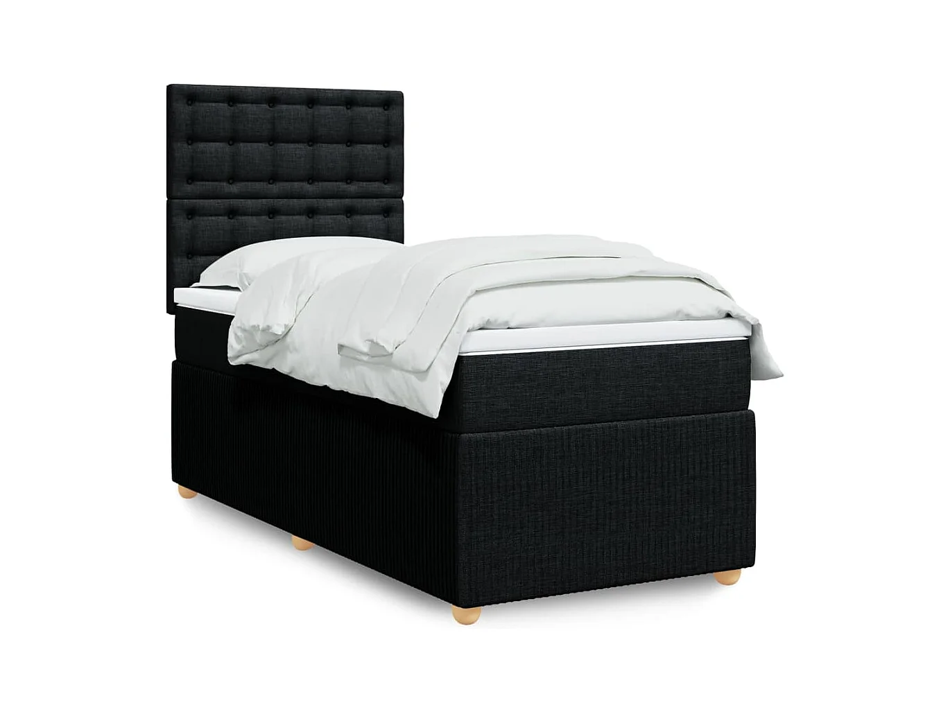 Sommier à lattes de lit et matelas Noir 80x200 cm Tissu