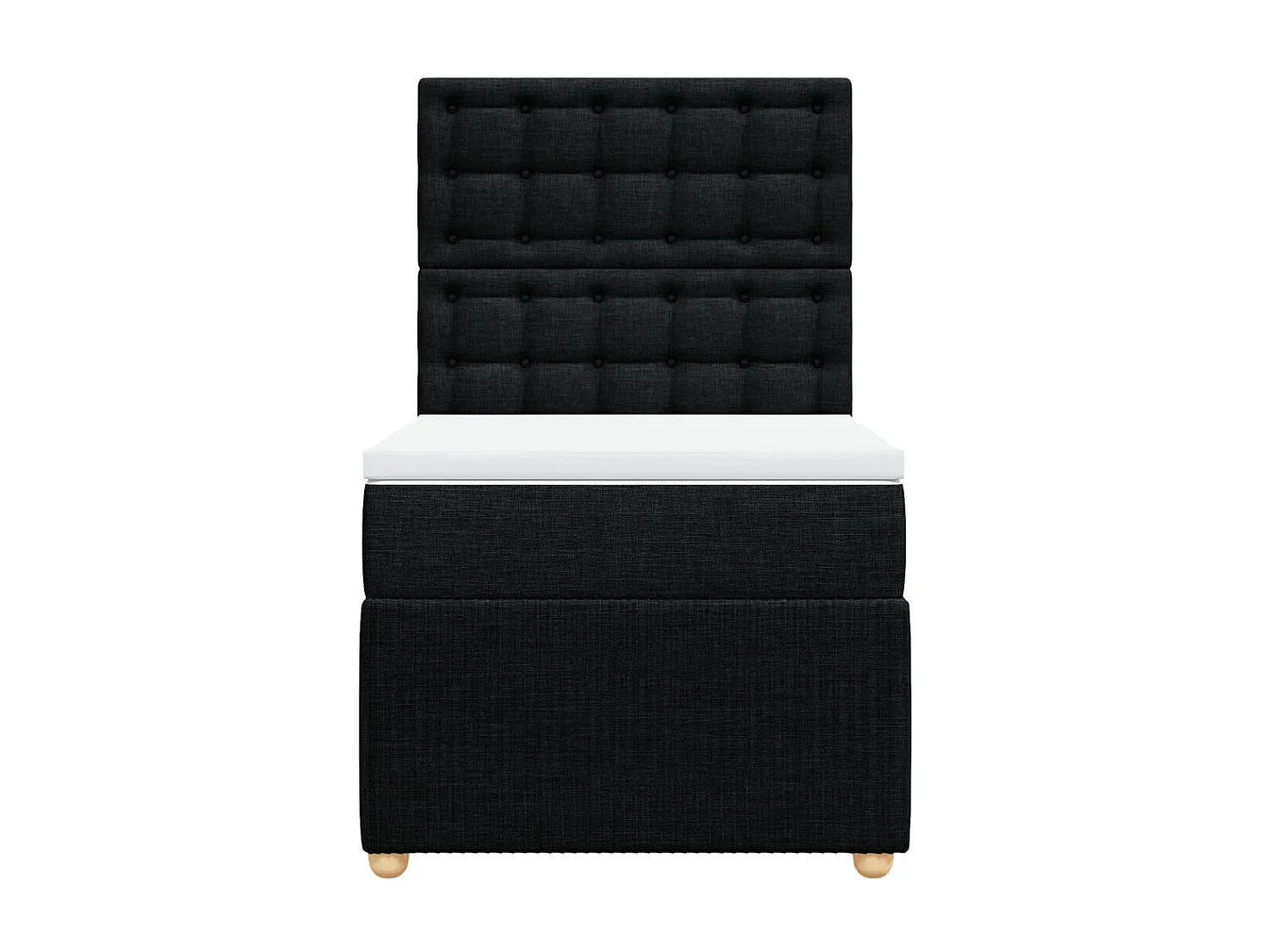 Sommier à lattes de lit et matelas Noir 80x200 cm Tissu