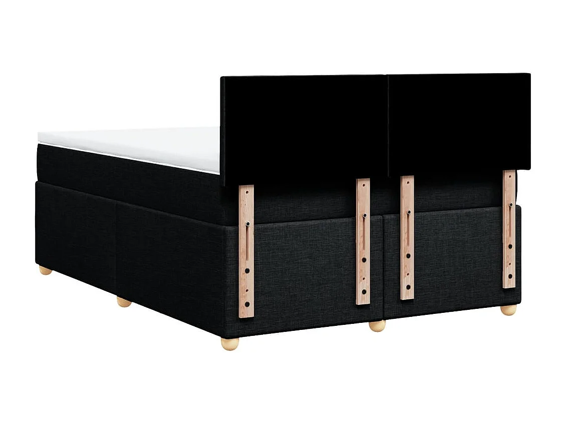 Cama box spring con colchón tela negro 140x200 cm