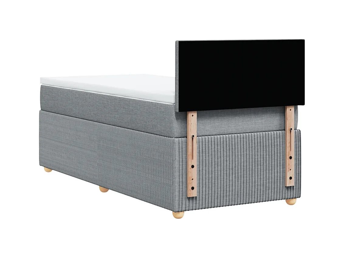 Sommier à lattes de lit avec matelas gris clair 80x200 cm tissu