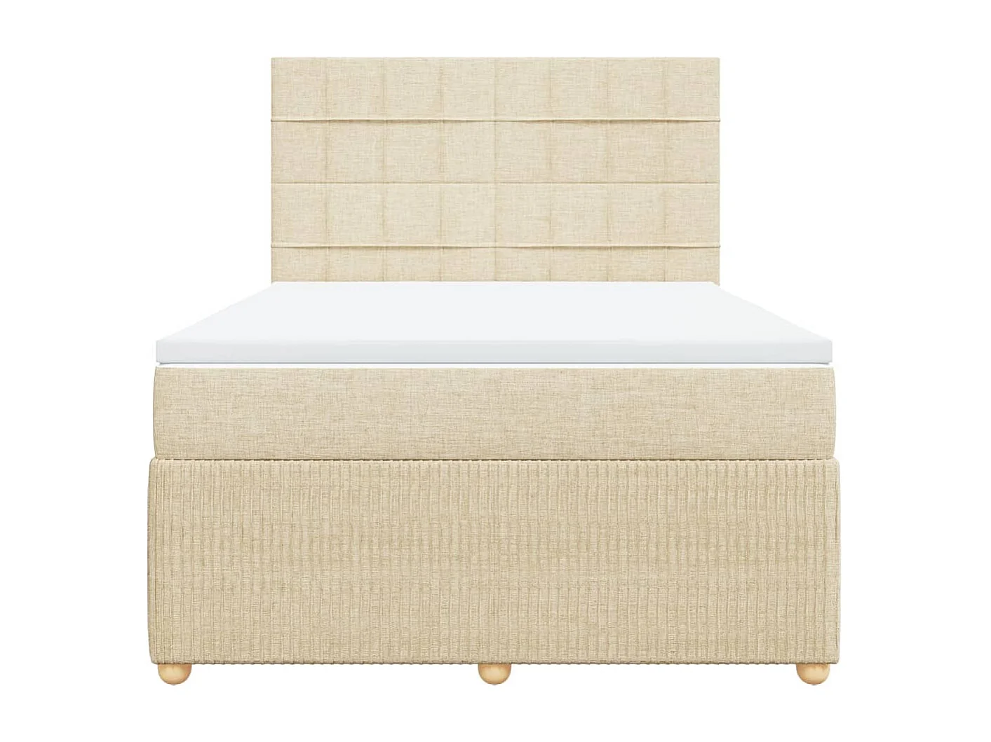 Sommier à lattes de lit avec matelas Crème 140x190 cm Tissu