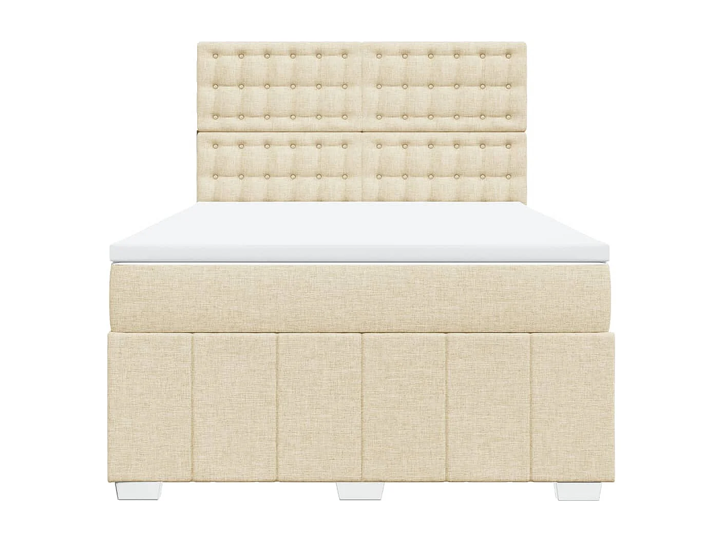 Cama com molas/colchão 140x200 cm tecido cor creme