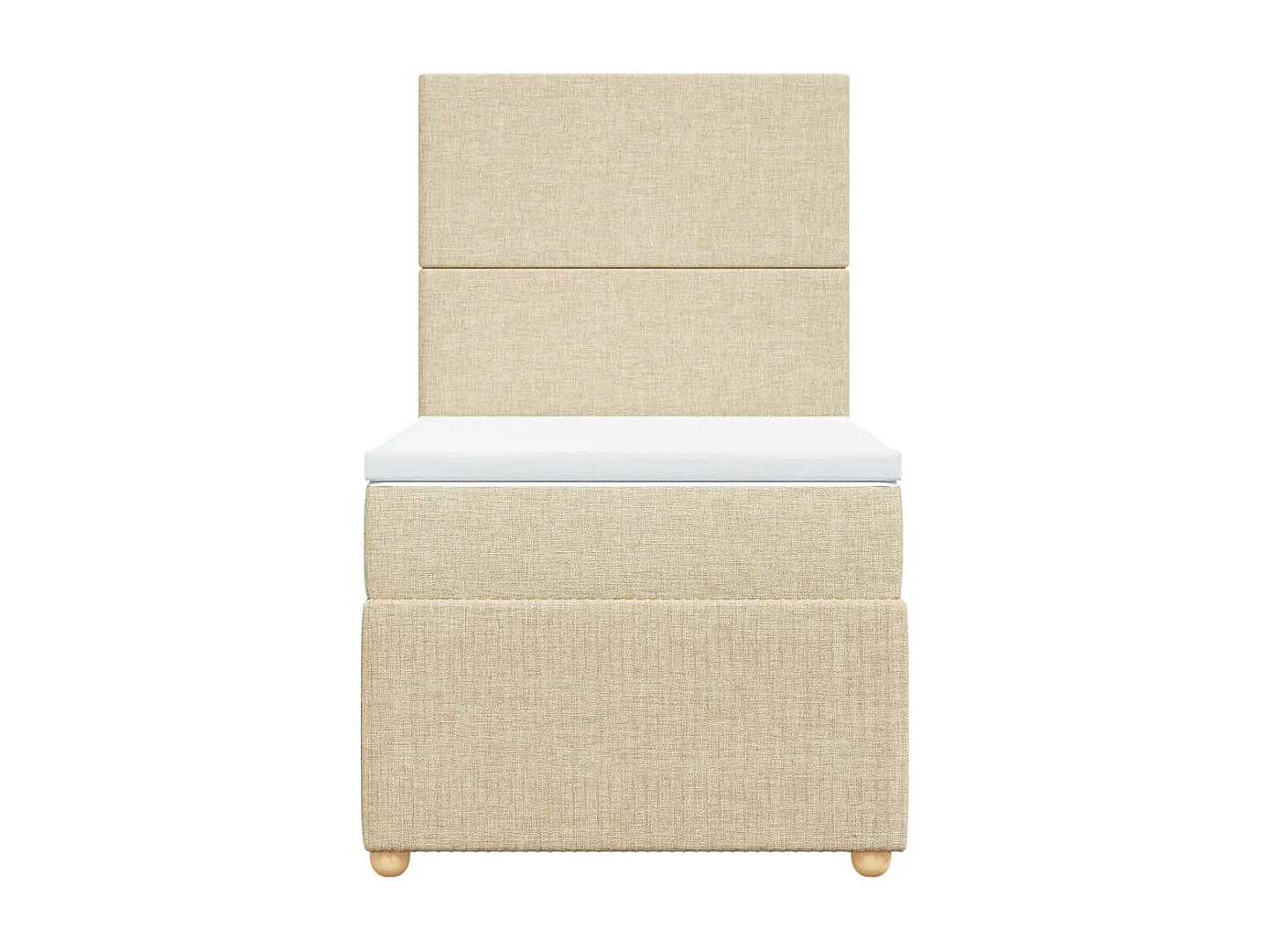 Sommier à lattes de lit avec matelas Crème 80x200 cm Tissu