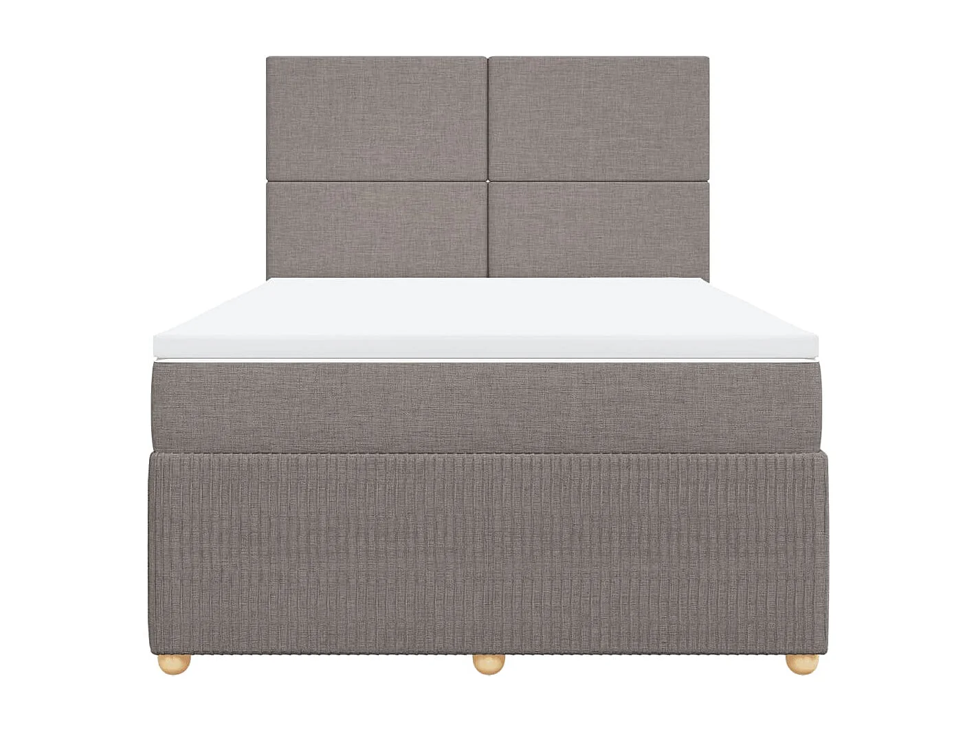 Sommier à lattes de lit avec matelas Taupe 160x200 cm Tissu